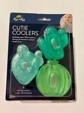 Itzy Ritzy Cutie Coolers Water-Filled Teethers - Aqua & Green Cactus